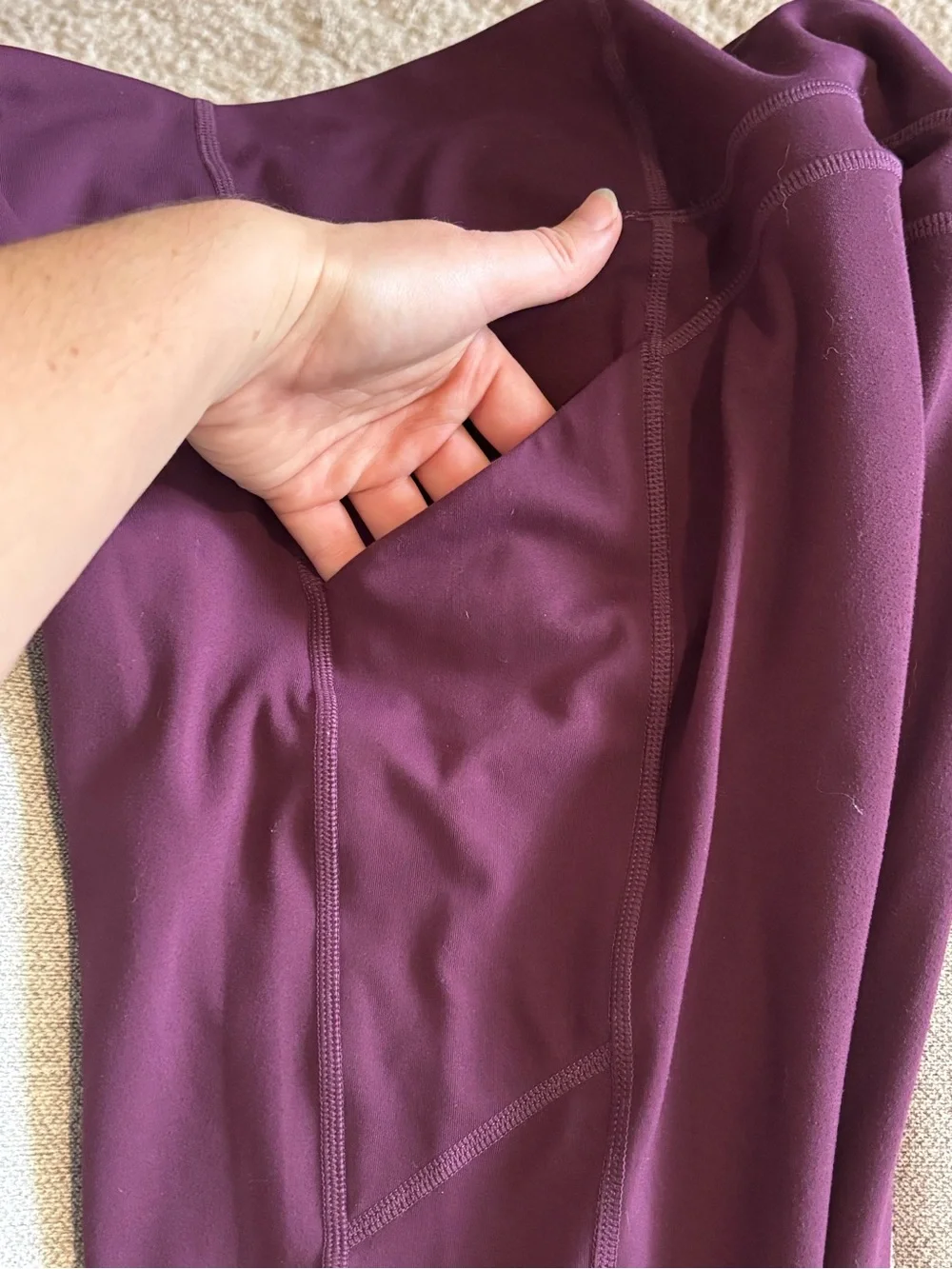 Fabletics Deep Plum High-Waist Pocket Leggings